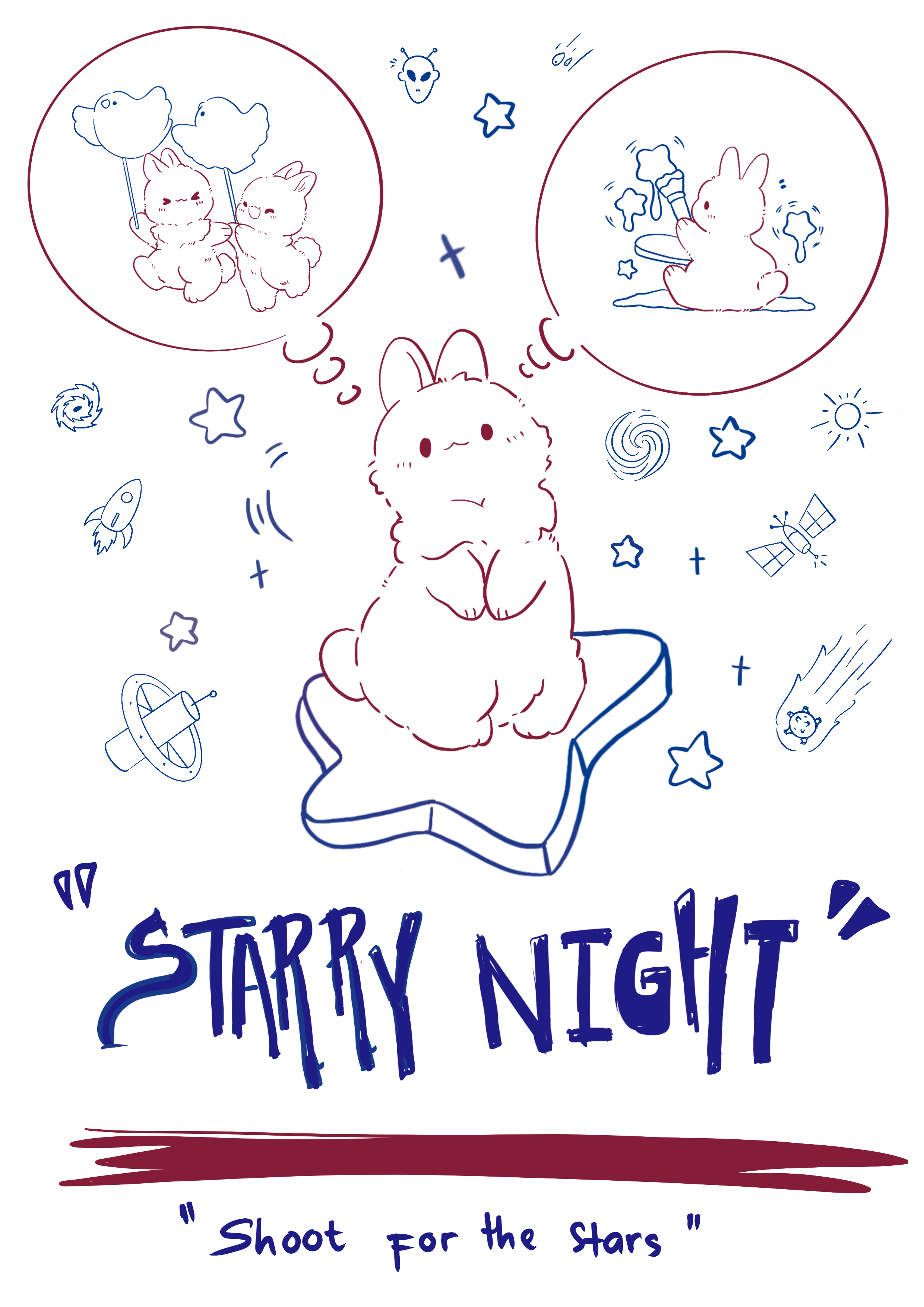 Shirt design artwork titled Starry Night